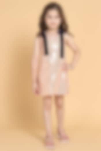Rose Gold Net Dress For Girls by Piccolo