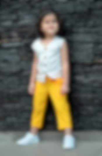 Mustard Modal Pant Set For Girls by Piccolo