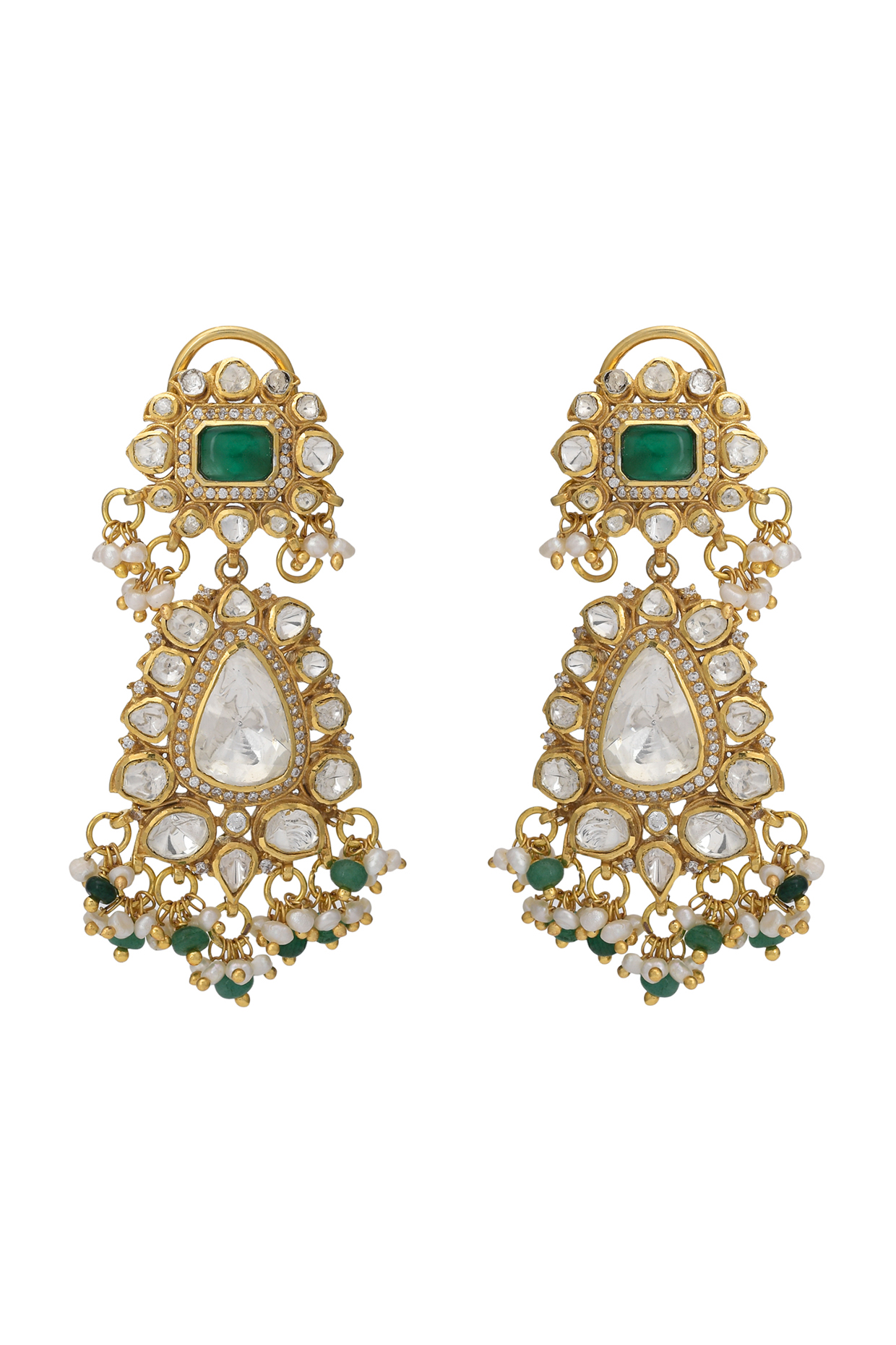 Gold Finish Earrings In Sterling Silver by Pichola