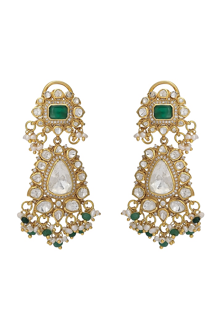 Gold Finish Earrings In Sterling Silver by Pichola
