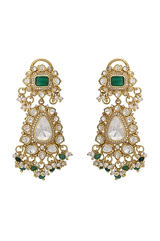 Gold Finish Earrings In Sterling Silver by Pichola