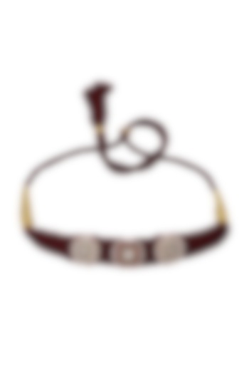 Gold Finish White Stones Choker Necklace In Sterling Silver by Pichola at Pernia's Pop Up Shop