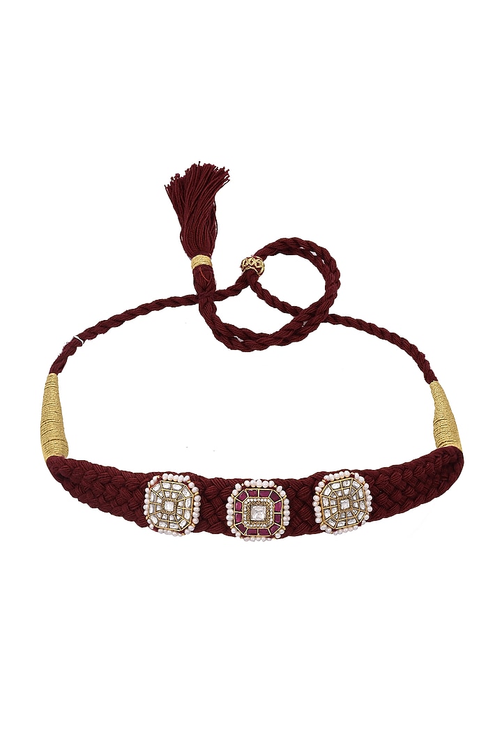 Gold Finish White Stones Choker Necklace In Sterling Silver by Pichola at Pernia's Pop Up Shop