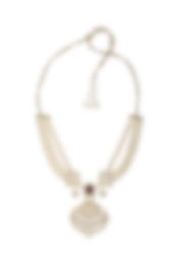 Gold Finish Handcrafted Opera Necklace In Sterling Silver by Pichola at Pernia's Pop Up Shop