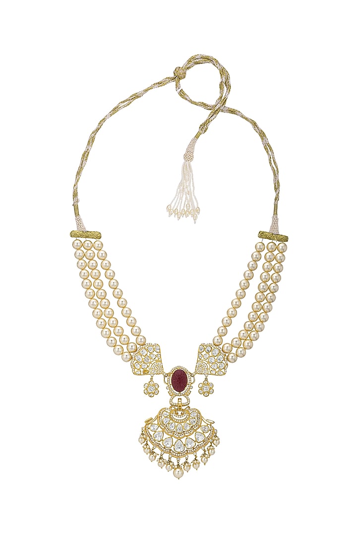 Gold Finish Handcrafted Opera Necklace In Sterling Silver by Pichola at Pernia's Pop Up Shop