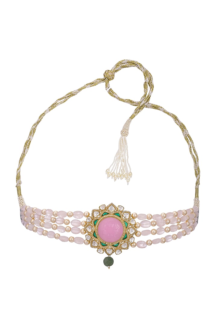 Gold Finish Handcrafted Choker Necklace In Sterling Silver by Pichola at Pernia's Pop Up Shop