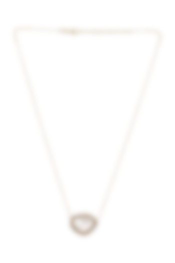 Gold Finish Kundan Polki Pendant Necklace In Sterling Silver by Pichola