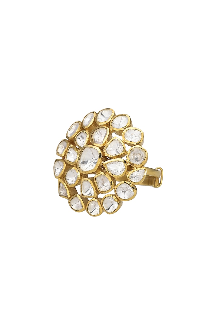 Gold Micro Finish Ring In Sterling Silver by Pichola at Pernia's Pop Up Shop