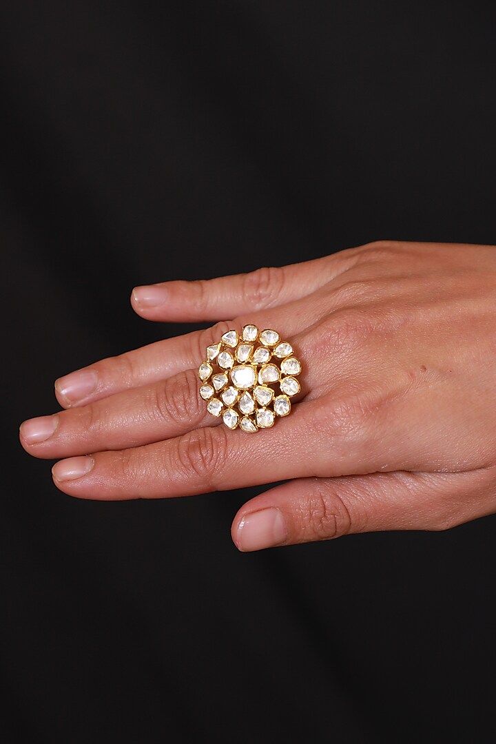 Gold Micro Finish Ring In Sterling Silver by Pichola at Pernia's Pop Up Shop
