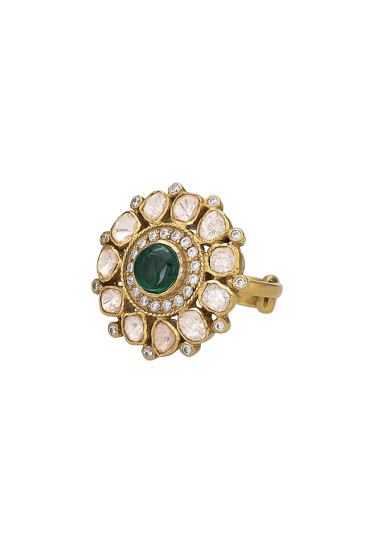 Gold Micro Finish Ring In Sterling Silver by Pichola