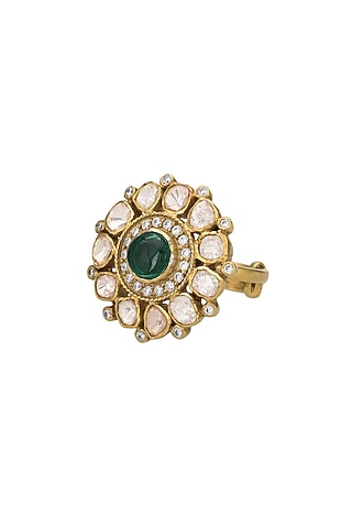 Gold Micro Finish Ring In Sterling Silver by Pichola