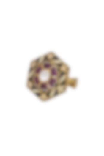 Gold Micro Finish Handcrafted Ring In Sterling Silver by Pichola