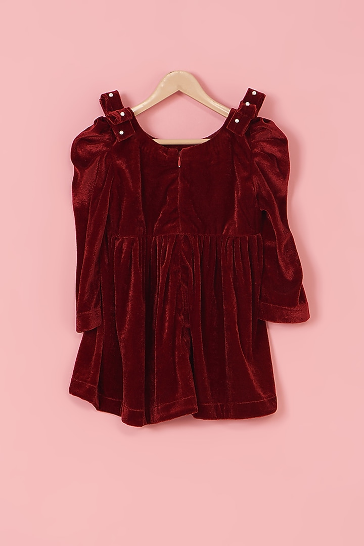 Red Velvet Dress For Girls by PiccoRicco at Pernia's Pop Up Shop 2026