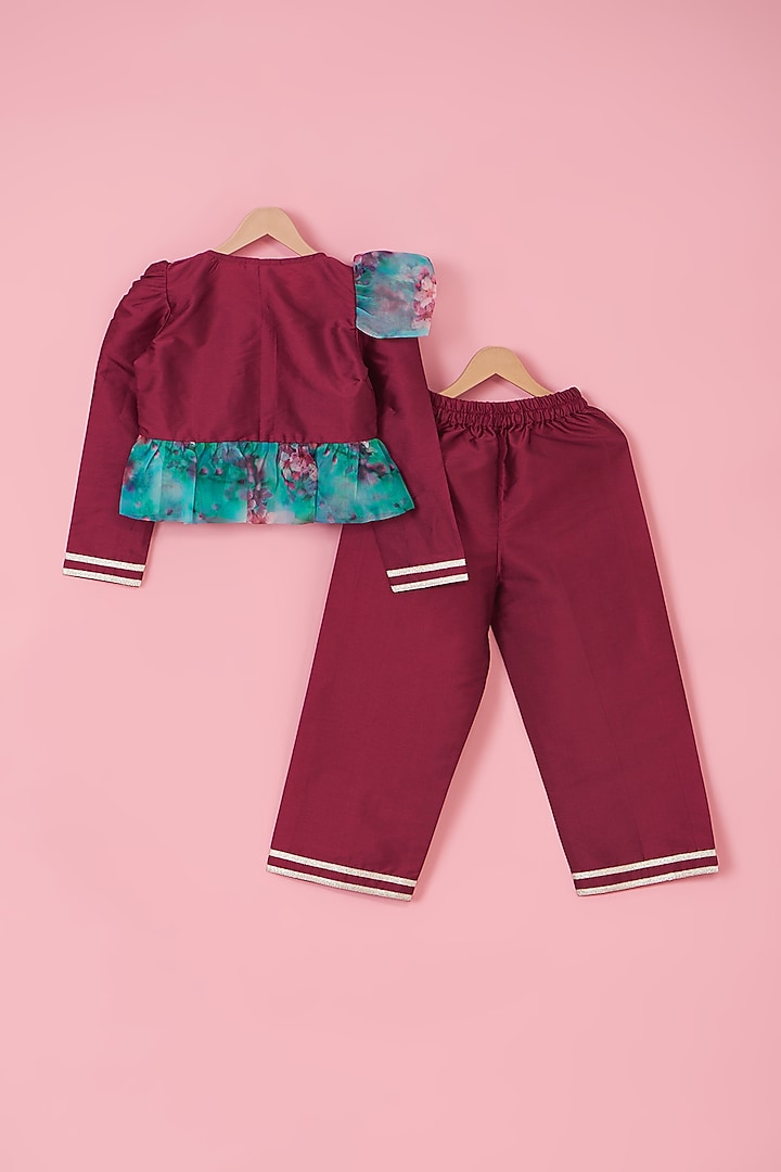 Cobalt Blue Organza Skirt Set For Girls by PiccoRicco at Pernia's Pop Up Shop