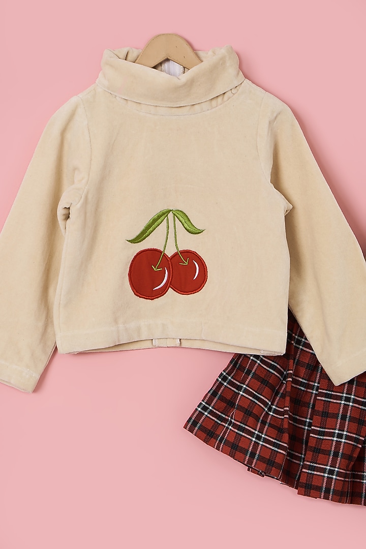 Red Velvet Skirt Set For Girls by PiccoRicco at Pernia's Pop Up Shop