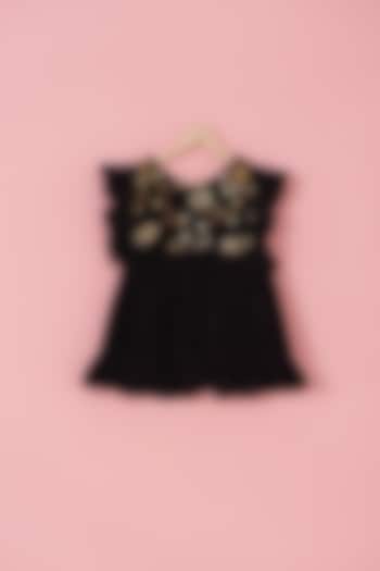 Black Velvet Dress For Girls by PiccoRicco