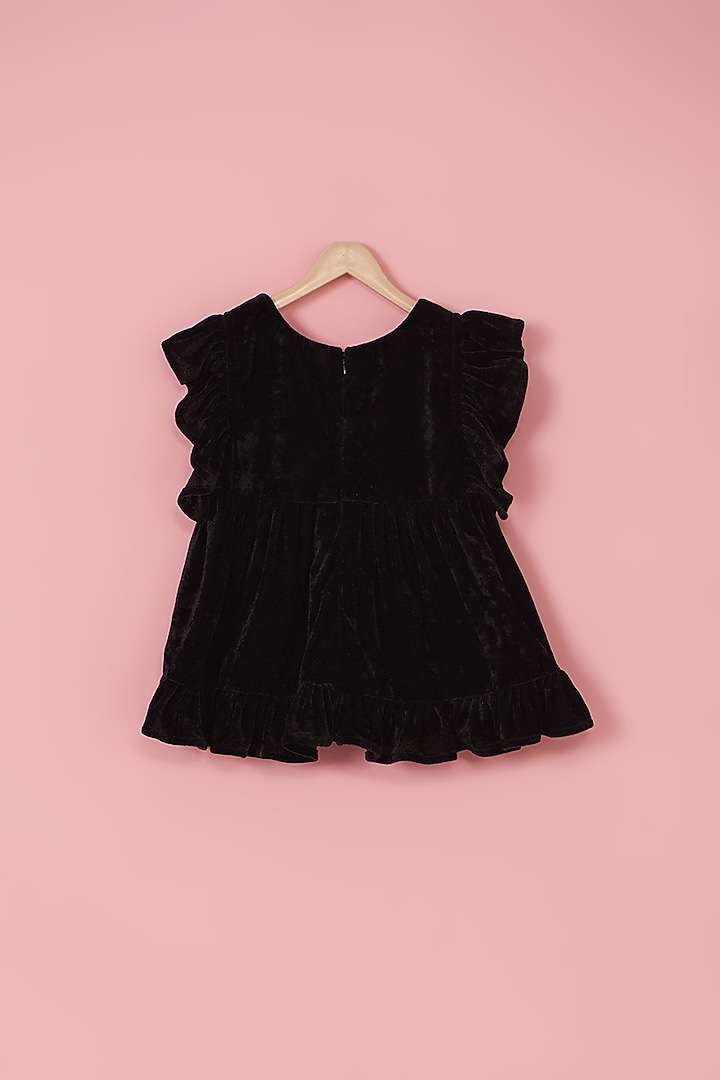 Black Velvet Dress For Girls by PiccoRicco at Pernia's Pop Up Shop