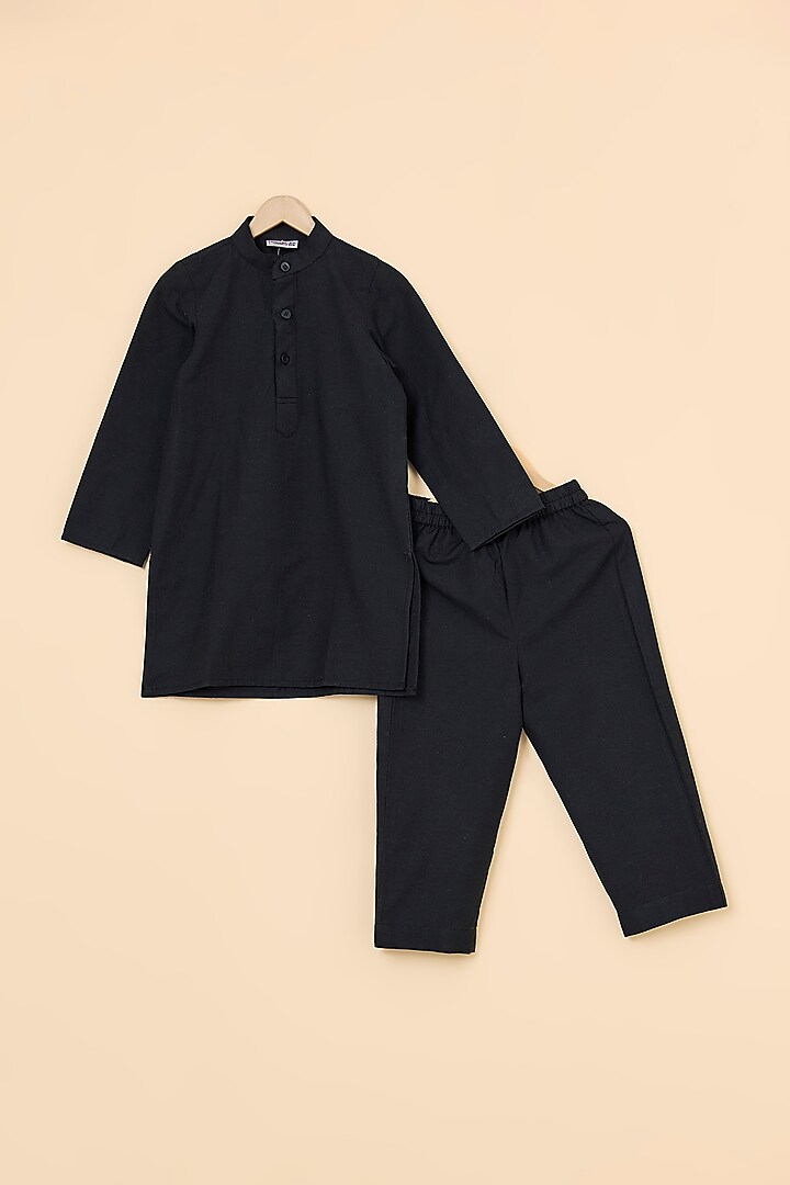 Red Silk Jacket Set For Boys by PiccoRicco at Pernia's Pop Up Shop
