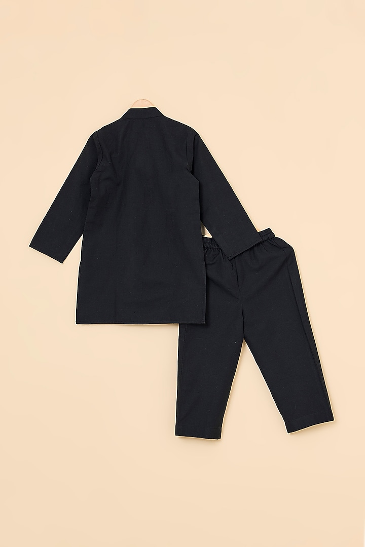 Red Silk Jacket Set For Boys by PiccoRicco at Pernia's Pop Up Shop