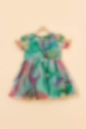 Multi-Colored Organza & Silk Dress For Girls by PiccoRicco at Pernia's Pop Up Shop