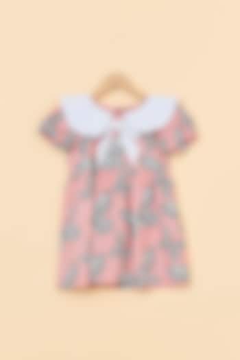 Peach Cotton Butterfly Dress For Girls by PiccoRicco at Pernia's Pop Up Shop