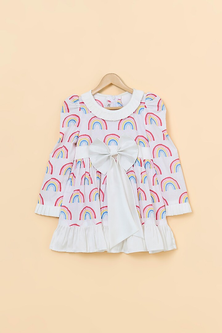 White Cotton Dress For Girls by PiccoRicco at Pernia's Pop Up Shop