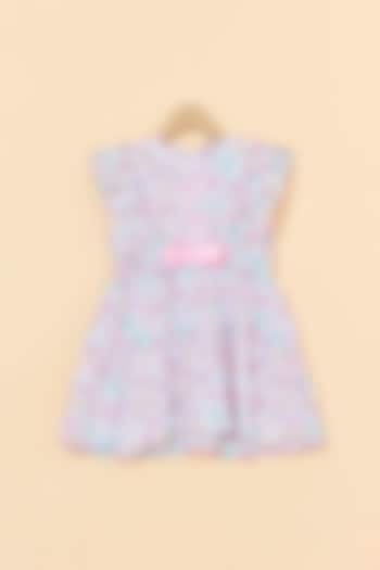 White Cotton Printed Dress For Girls by PiccoRicco  at Pernia's Pop Up Shop