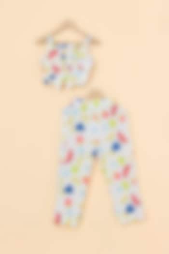 Multi-Colored Embroidered Net Butterfly Co-Ord Set For Girls by PiccoRicco at Pernia's Pop Up Shop