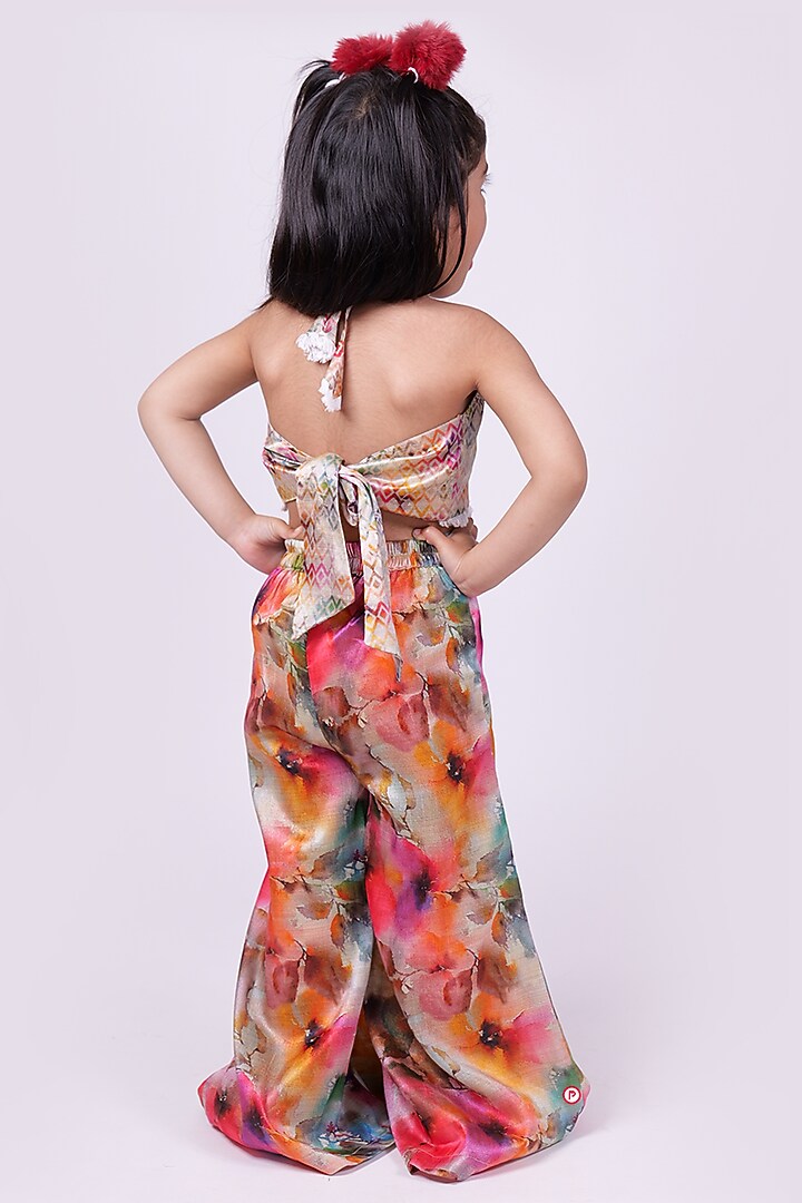 Multi-Colored Tussar Silk Co-Ord Set For Girls by PiccoRicco at Pernia's Pop Up Shop