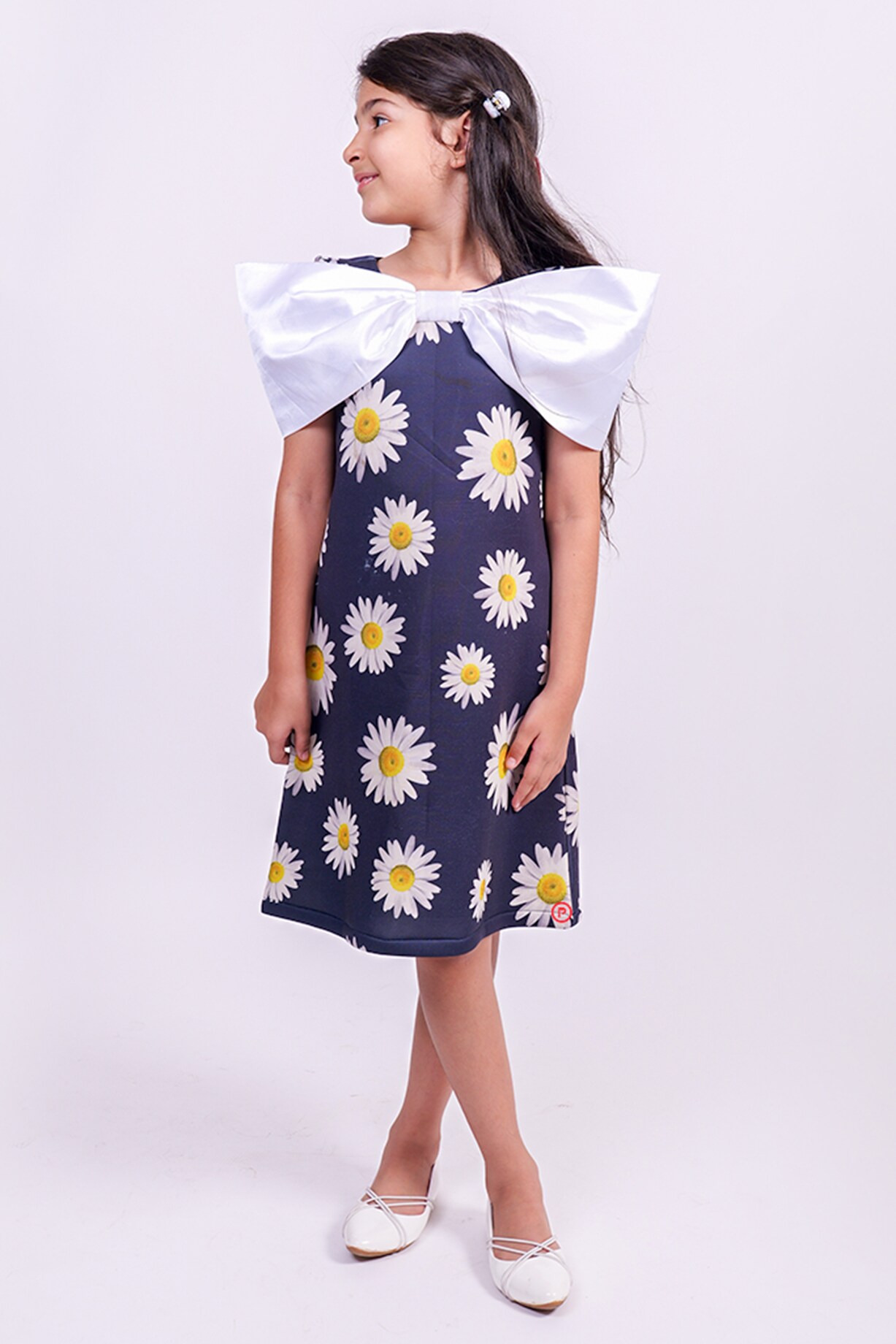 blue daisy flower dress Blue 1950s Halter Lace Daisy Dress
