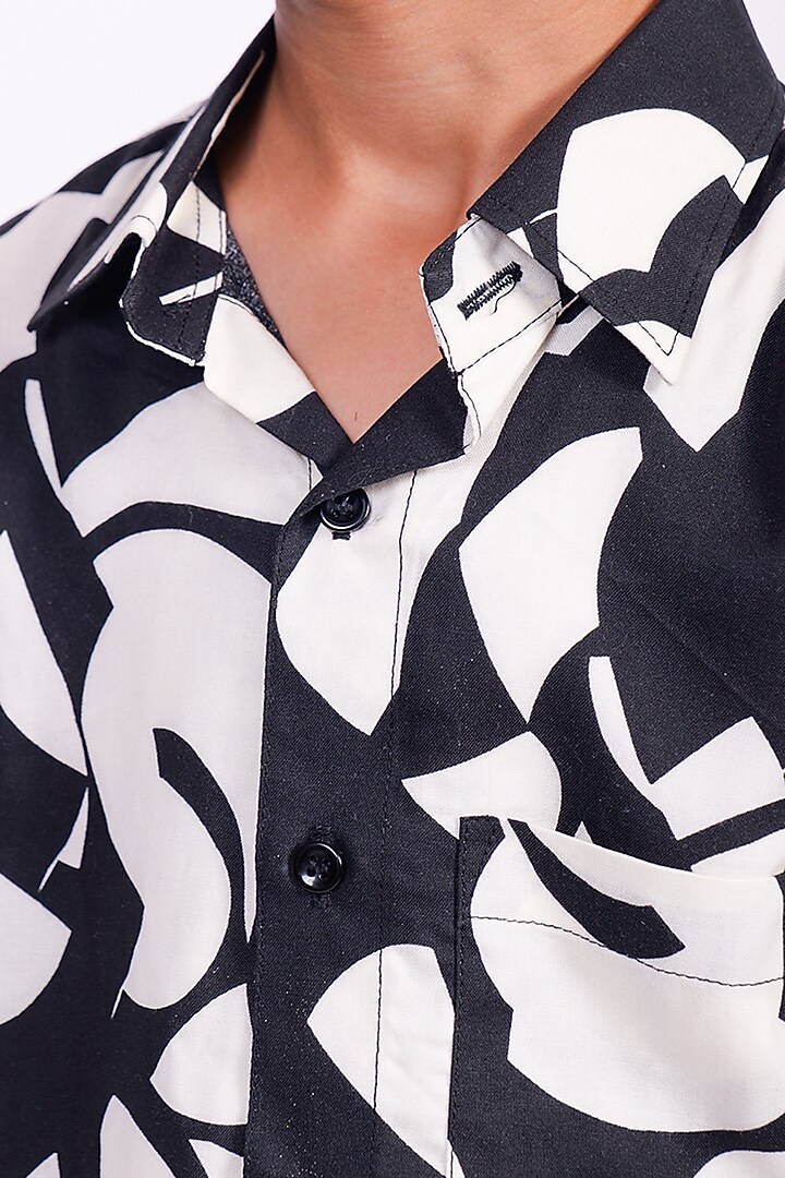 Black & White Cotton Co-Ord Set For Boys by PiccoRicco at Pernia's Pop Up Shop