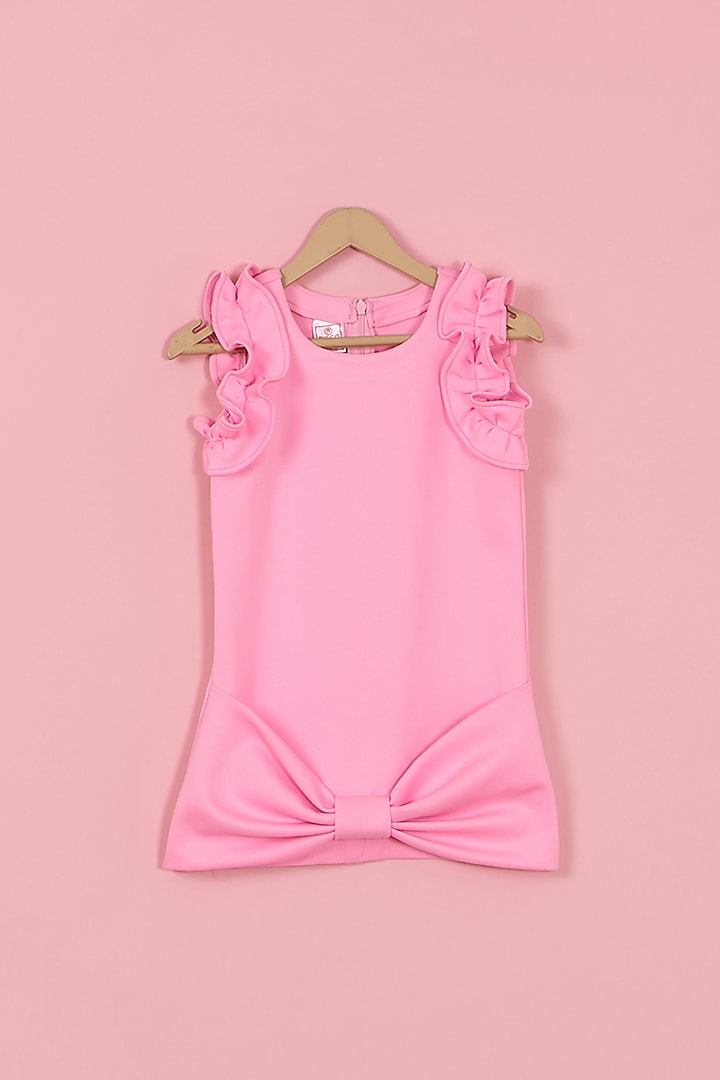 Blush Pink Scuba Dress For Girls by PiccoRicco