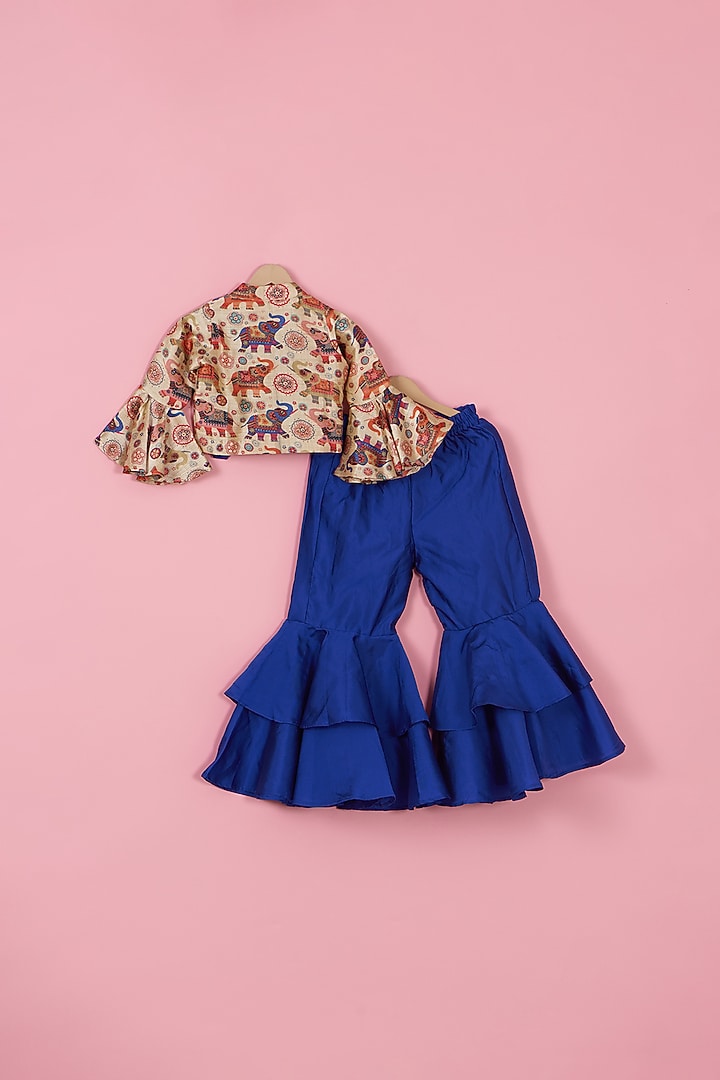 Multi-Colored Gajji Silk Co-Ord Set For Girls by PiccoRicco at Pernia's Pop Up Shop