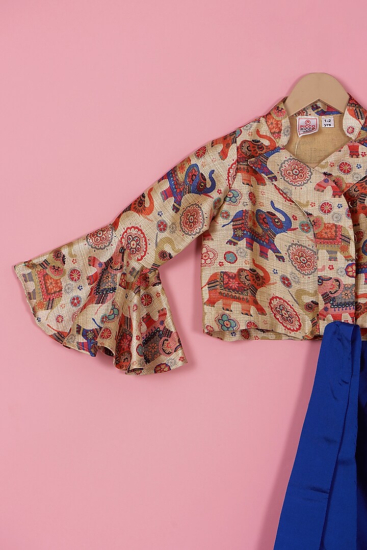 Multi-Colored Gajji Silk Co-Ord Set For Girls by PiccoRicco at Pernia's Pop Up Shop