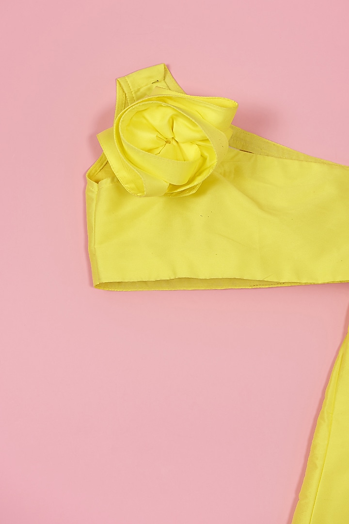 Yellow Silk Co-Ord Set For Girls by PiccoRicco at Pernia's Pop Up Shop