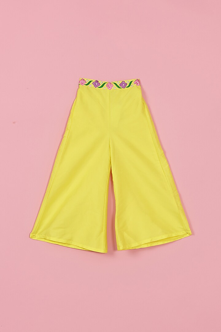 Yellow Silk Co-Ord Set For Girls by PiccoRicco at Pernia's Pop Up Shop