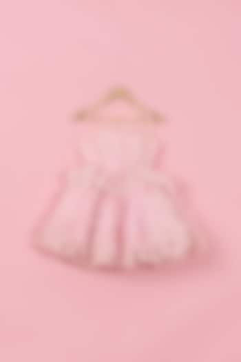 Baby Pink Net Frilled Dress For Girls by PiccoRicco