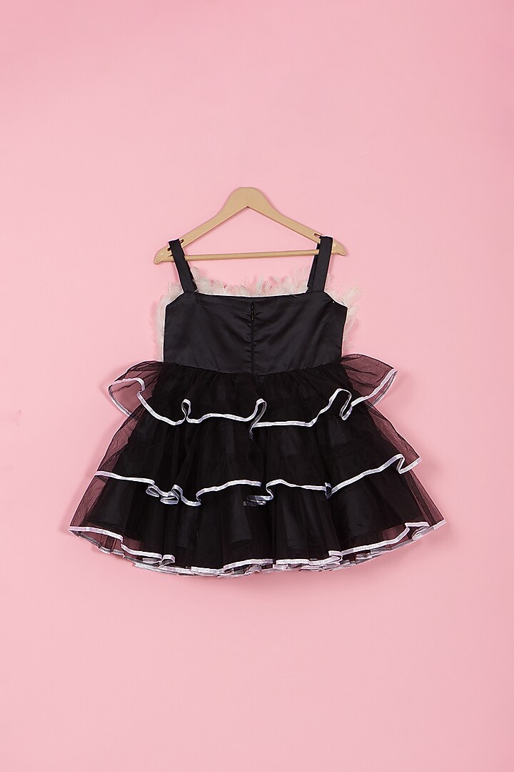 Black & White Net Dress For Girls by PiccoRicco at Pernia's Pop Up Shop