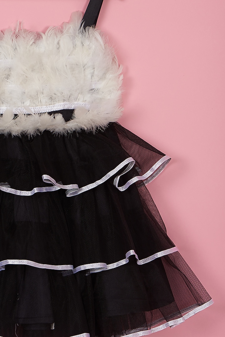 Black & White Net Dress For Girls by PiccoRicco at Pernia's Pop Up Shop