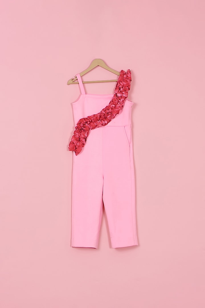 Pink Scuba Jumpsuit For Girls by PiccoRicco at Pernia's Pop Up Shop