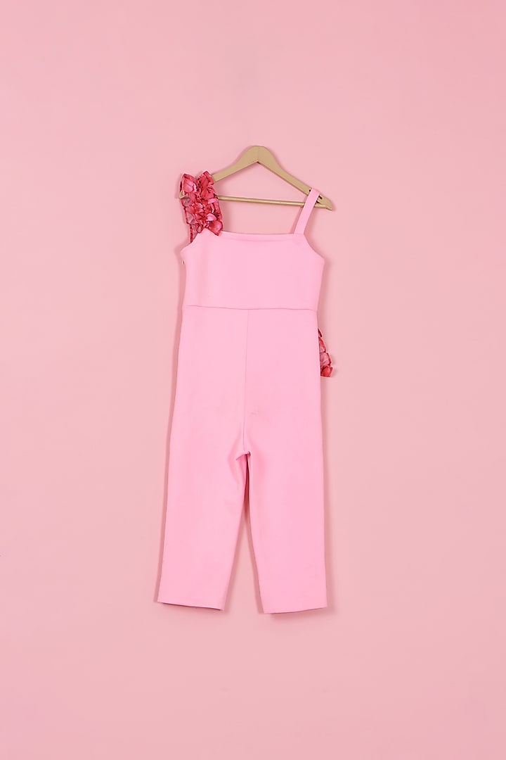 Pink Scuba Jumpsuit For Girls by PiccoRicco at Pernia's Pop Up Shop