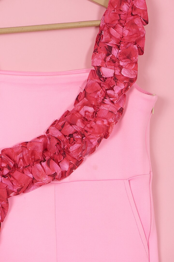 Pink Scuba Jumpsuit For Girls by PiccoRicco at Pernia's Pop Up Shop