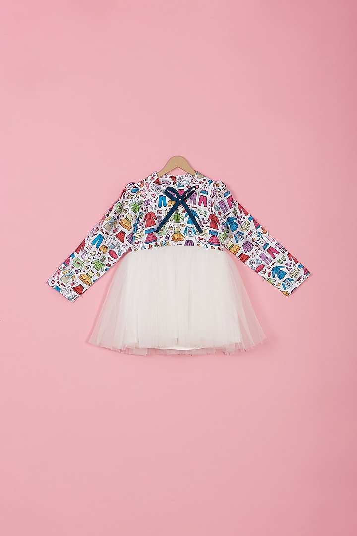 Multi-Colored Satin & Net Dress For Girls by PiccoRicco