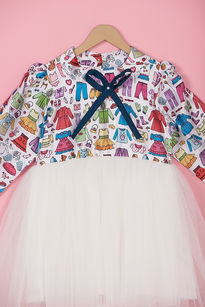 Multi-Colored Satin & Net Dress For Girls by PiccoRicco at Pernia's Pop Up Shop