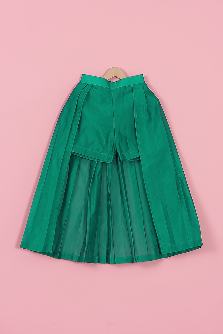 Green Silk Co-Ord Set For Girls by PiccoRicco at Pernia's Pop Up Shop