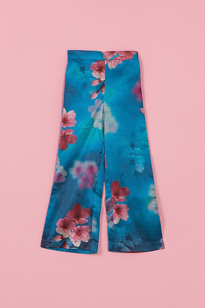 Cobalt Blue Silk Co-Ord Set For Girls by PiccoRicco at Pernia's Pop Up Shop