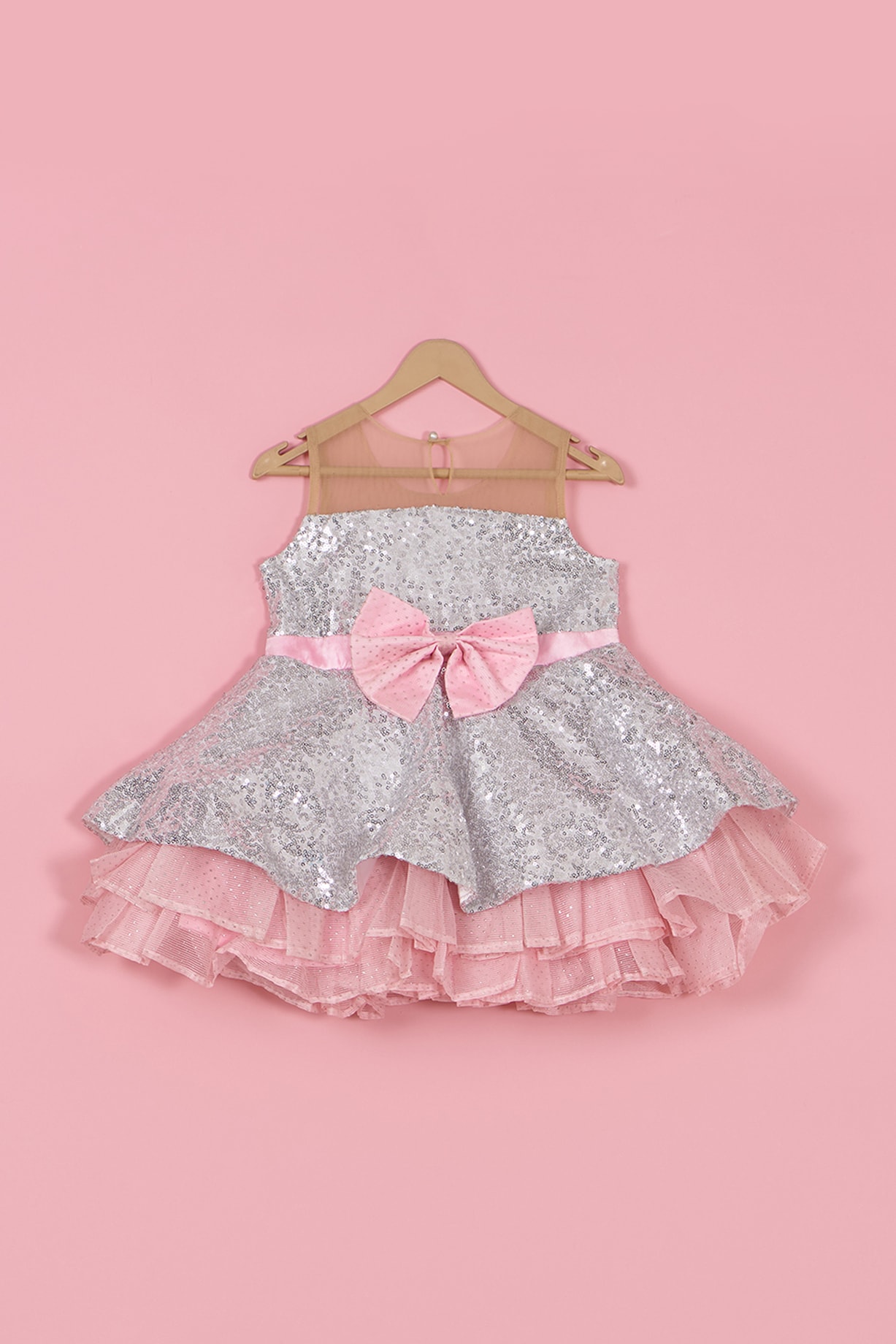 Pink Silver Sequins Barbie Dress For Girls by PiccoRicco at