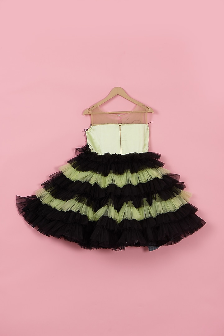 Black & Lime Net Green Dress For Girls Design by PiccoRicco at Pernia's Pop  Up Shop 2026