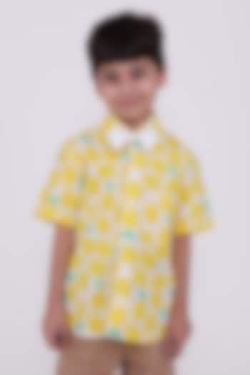 Lime Cotton Shirt For Boys by PiccoRicco at Pernia's Pop Up Shop