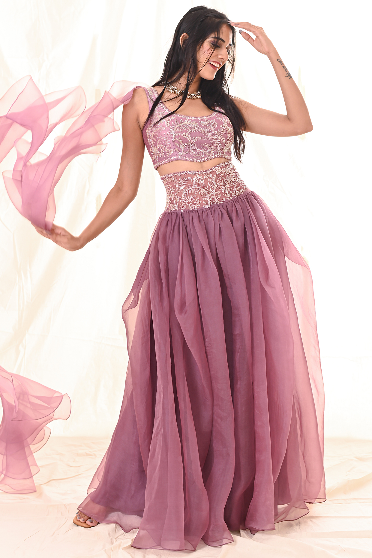 Blush Pink Embroidered  dulhan bday 22 may Lehenga Set by Piri India at Pernia's Pop Up Shop